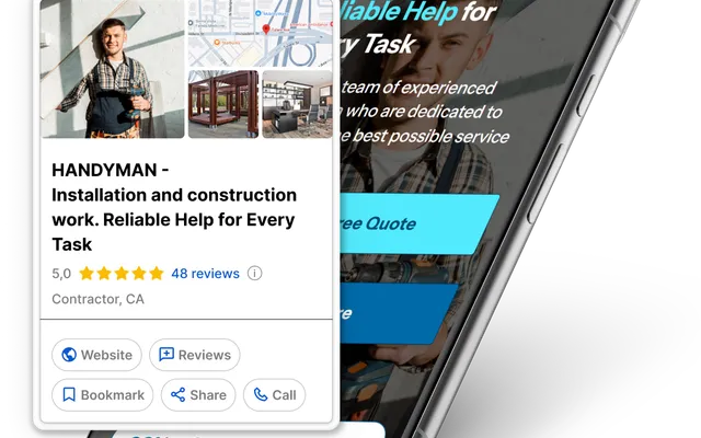 A Google Business Profile listing for a local contractor